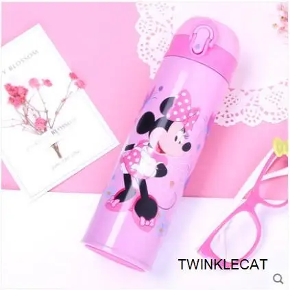 mini pink 500 мл детский термос бутылка для кормления водой Мода Микки Минни Маус Детский Школьный чайник 316 Термочашка из нержавеющей стали - Цвет: mini pink