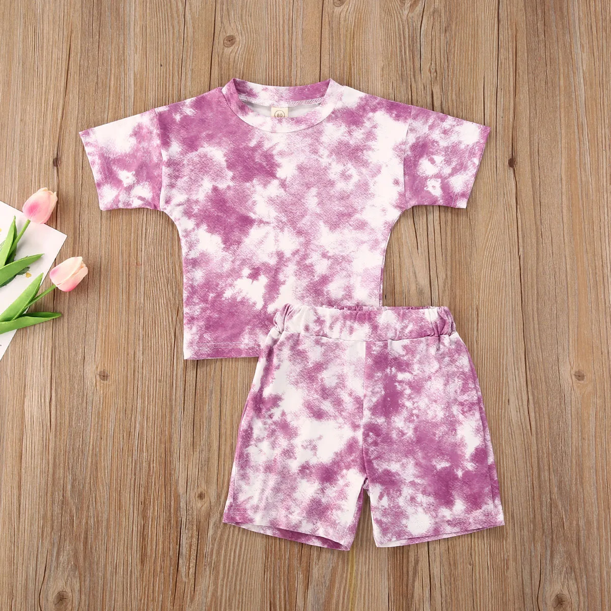 Футболка с коротким рукавом и шорты для девочек летний комплект из 2 предметов
