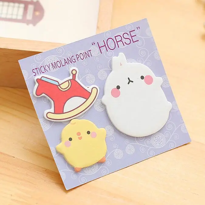Kawaii Кролик MemoPad милый мультфильм аниме клейкая бумага для заметок милые самоклеящиеся листы для заметок офисные школьные канцелярские принадлежности Декор - Цвет: purple1pc