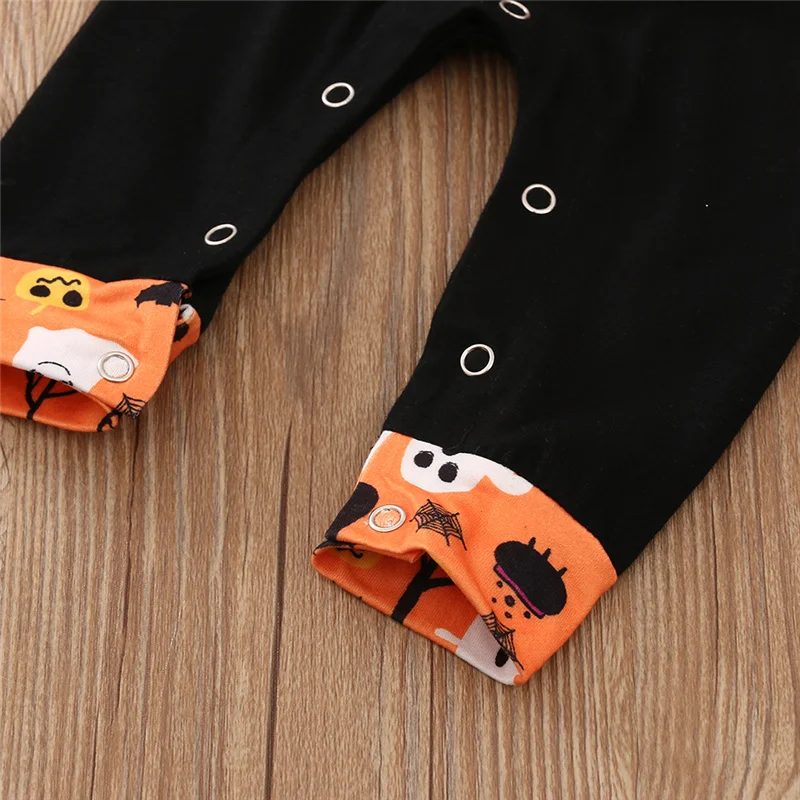 2020 Autumn Newborn Baby Boys Girls Ghost My 1st Halloween Pumpkin Letter Print Long Sleeve Hoodie Romper Jumpsuits Costume