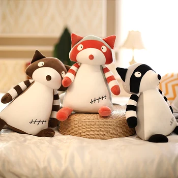 

Candice guo plush toy stuffed doll cartoon animal raccoon racoon pillow cushion bedtime story friend christmas birthday gift 1pc