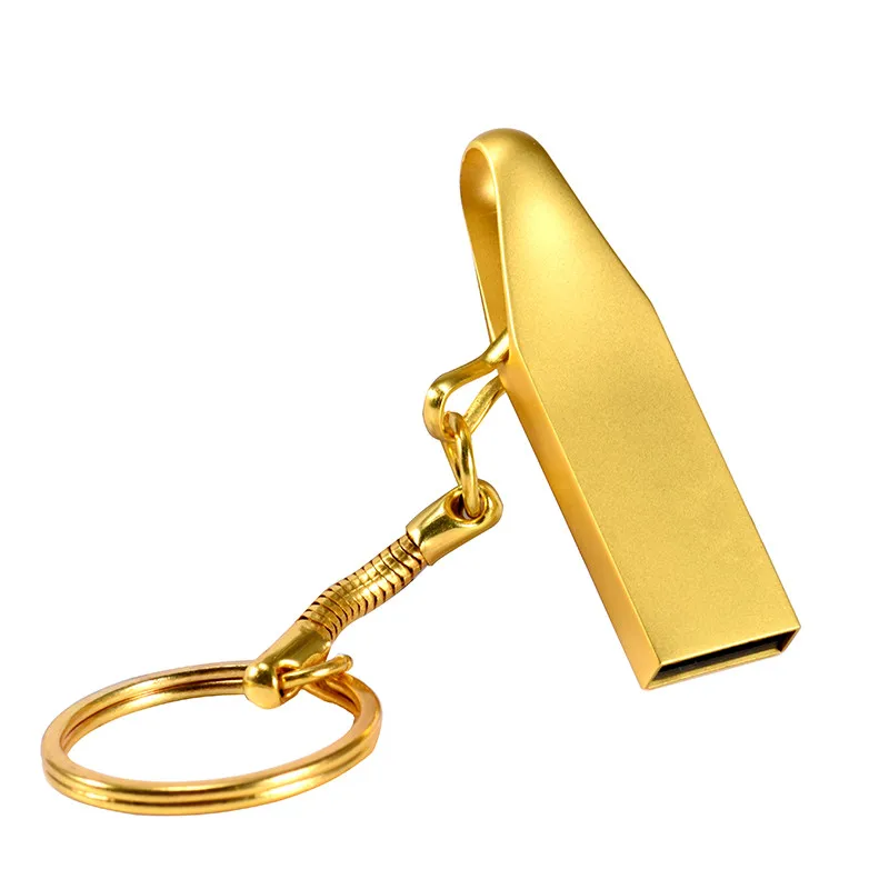 Горячая Распродажа, металлическая USB флешка, флешка, 128 ГБ, 64 ГБ, 32 ГБ, 16 ГБ, 8 ГБ, флеш карта памяти, Флеш накопитель, usb флешка - Цвет: Gold