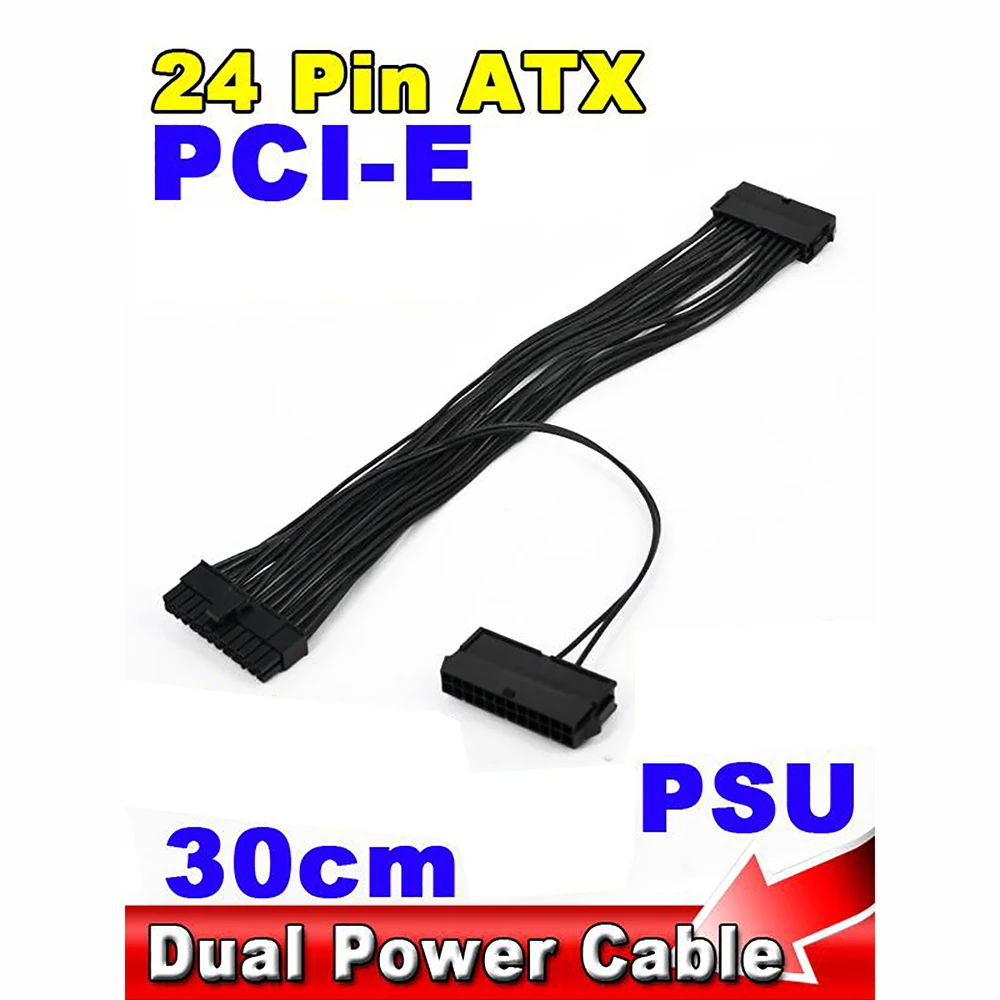 ATX 24Pin PSU питание стартер адаптер материнской платы кабель 18AWG провода для BTC Шахтерская машина 30 см