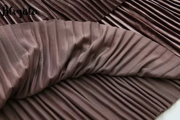 Blvyisla 4XL размера плюс плиссированная бархатная эластичная юбка женская сексуальная зимняя юбка средней длины
