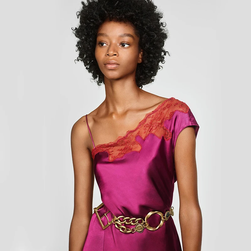 Za платья с поясом для женщин, Осеннее лоскутное длинное платье с отворотом и галстуком, женская одежда с длинным рукавом, модное Свободное платье, популярная одежда для свиданий