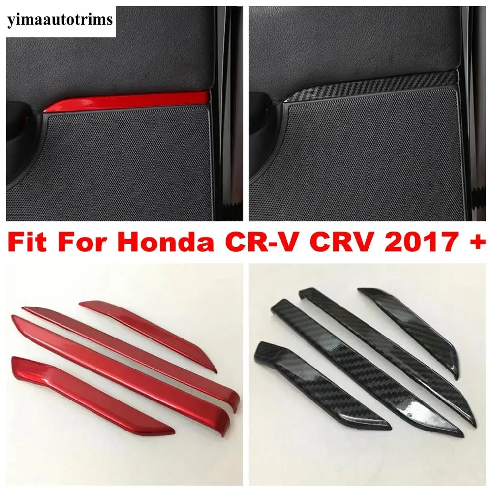 

Side Door Speaker Audio Decortion Cover Strip Trim Interior Auto Accessories For Honda CR-V CRV 2017 - 2020 Red / Carbon Fiber