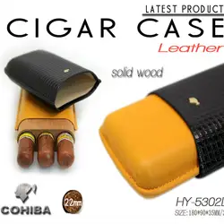 Хьюмидор для сигар Cohiba Чехол кожаный переносной ящик трубка для сигар кедровая деревянная дорожная увлажняющая подставка 3 сигары 5302L