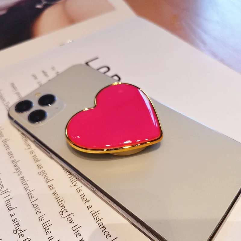 Cute Heart stents Adhesive type General Support the desktop scaling Cartoon For Apple vivo huawei Mobile phone stents mobile stand holder