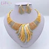 Liffly New Indian Jewelry Sets Multicolor Bridal Wedding Big Crystal Dubai Gold Jewelry Sets for Women Necklace Earrings ► Photo 2/6