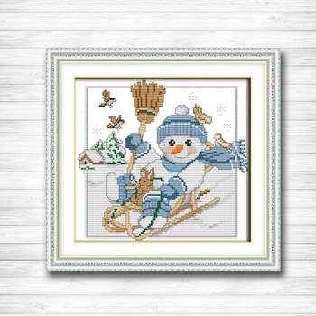 

Christmas snowman cartoon diy painting dmc 14CT 11CT counted cross stitch Needlework Set Embroidery kits chinese cross stitch