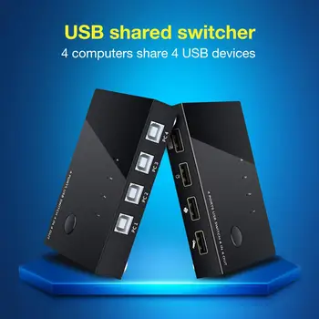

USB 2.0 Sharing Switch 4 Port USB Peripheral Switcher Adapter Box Hub 4 PCs Share 1 USB Device For Printer Scanner