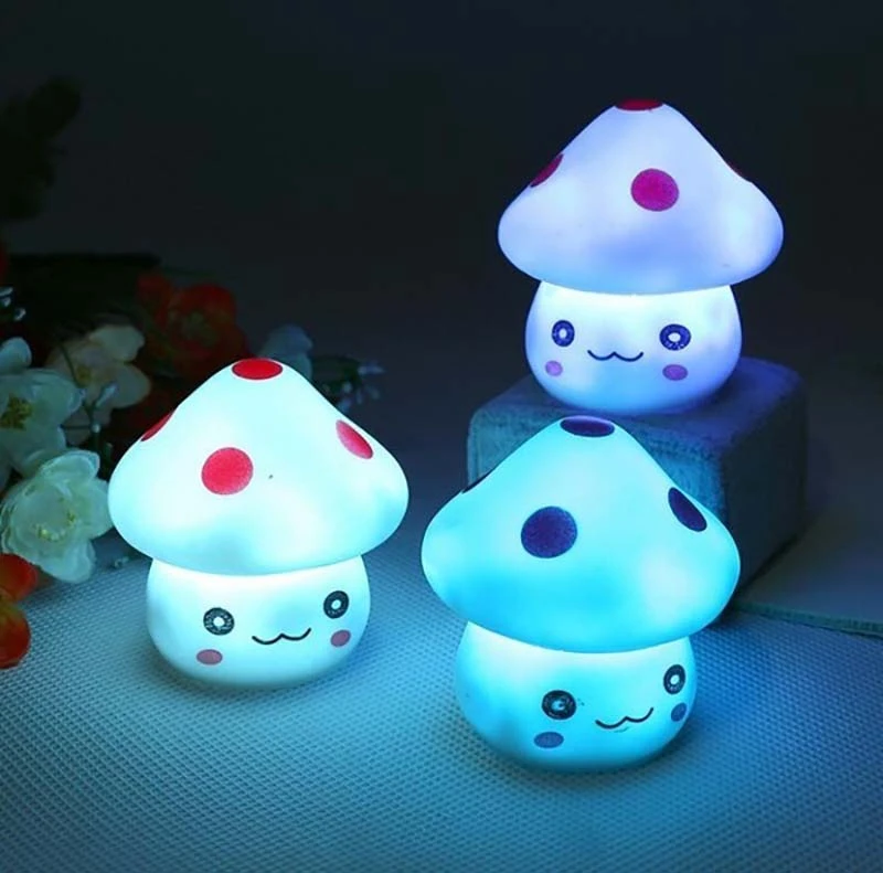 Portable En Forme De Champignon Lampe A Led Nuit Lumiere Chambre Eclairage Veilleuse Lampe Pour Bebe Chambre Salon Luminaria Aliexpress