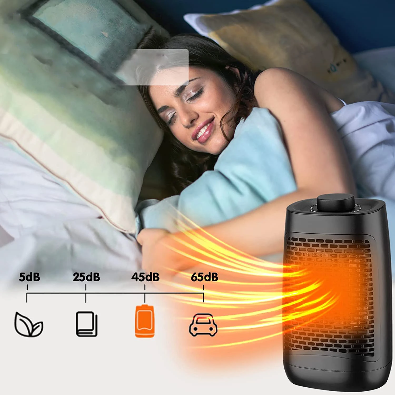 1200W Adjustable Thermostat and Overheat Protection Ceramic, Portable Heater with Carrying Handle, Fast Heater for Indoor Use electric space heater ceramic electric heater with overheat