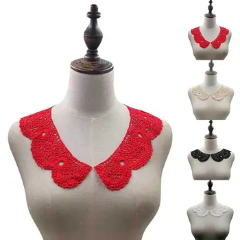 

Hot Sell Fashion Style White Hollow Out Lace Neckline Fabric Embroidery Applique Venise Lace Collar Sewing DIY Dress Accessories