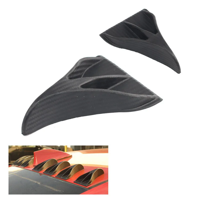 

Racing 1PC Carbon Fiber Air Splitter Universal Vortex Generators Roof Shark Fins Spoiler Wing Kit Black For Car Truck SUV