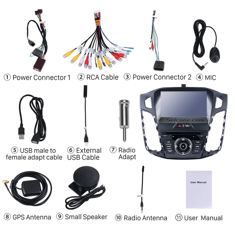 Discount Seicane 8" Android 9.0 4G+32G 8-core Car GPS Headunit Multimedia Navigation for Ford focus 2011-2013 IPS Stereo tape recorder 2