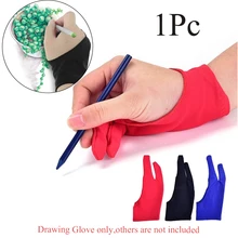 Для любого графического планшета для рисования перчатка для художника перчатка для рисования 2 пальца противообрастающая перчатка для правой и левой руки принадлежности для рисования