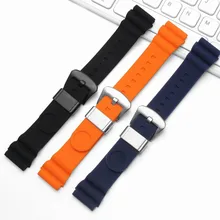 BRETA резиновый ремешок черный синий оранжевый мягкие силиконовые спортивные часы браслет для Seiko Diver Scuba