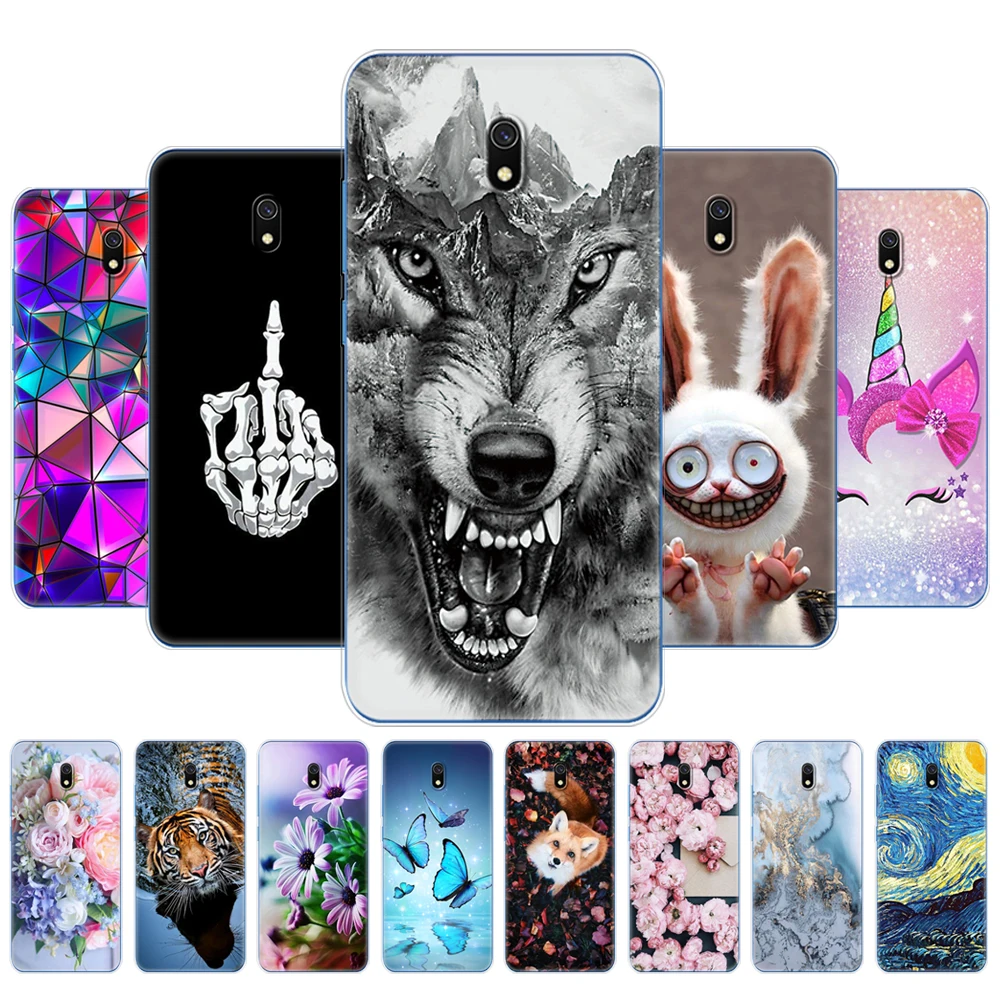 Funda de protección completa para xiaomi redmi 8a, funda trasera suave de tpu para redmi 8a, bolsa de carcasa del teléfono, coque animal dog