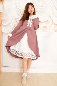 

Japanese Mori Girl Hippie Boho Bohemian Vintage Retro Ethinc Gothic Crochet Embroidery Cotton Linen Women Fall Long Sleeve Dress