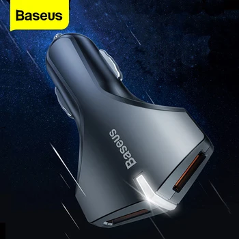 

Baseus Quick Charge 3.0 Dual USB Car Charger QC QC3.0 Turbo Fast Car Charging Mobile Phone Charger For iPhone XS Max Samsung S10