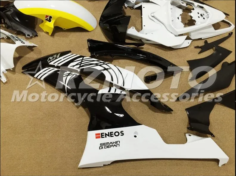 4 подарки набор впрыскивателей Мотоцикл Обтекатели Fit для YAMAHA YZF-R6-600 2008- 08-16 кузов из двух вещей черно-белого и желтого цвета