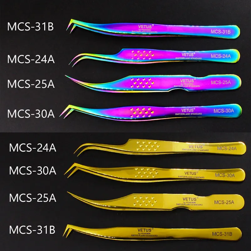 

VETUS Original Eye Lashes Tweezers Excellent Closure Eyebrow Tweezers Professional for 3D 6D Volumn Eyelash Extension Makeup