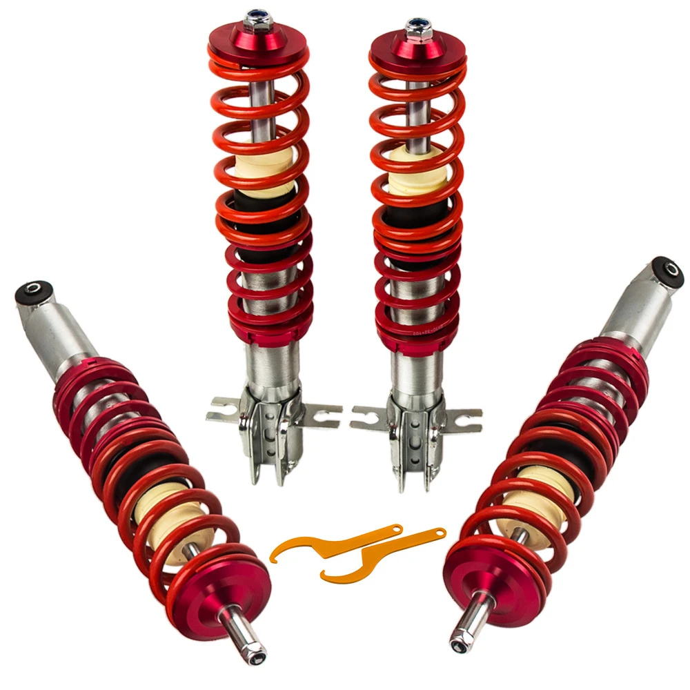 Street Coilovers Adjustable Suspension Masters Kits For Vw Golf Jetta I Mk1 Red Shock Absorber Spring Damper Force Camber Plate Shock Absorber Struts Aliexpress