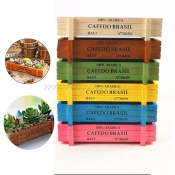 

Vintage Wood Garden Flower Planter Succulent Pot Rectangle Trough Box Plant Bed O16 19 Dropship