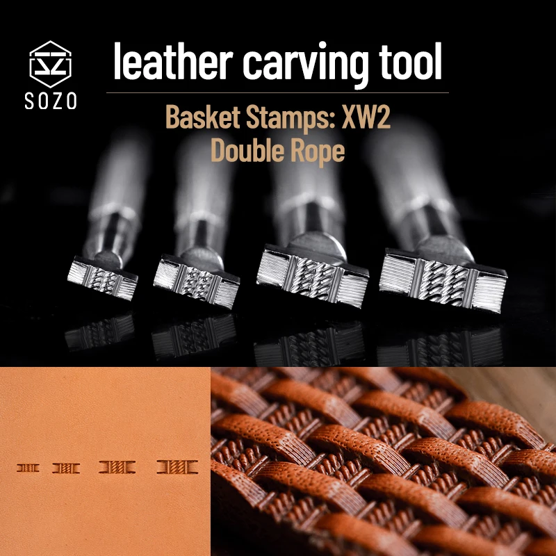 Pro Crafters Series Leather Stamping Tool Double Rope Basket Weave Stamp 