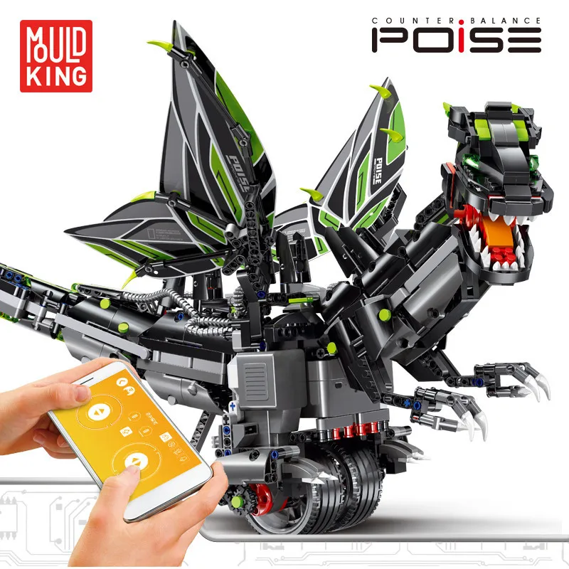 

DIY Mould King Building Block 13029 RC Hold Both Hands Intelligent Balance Programming Dinosaur Blocks Educational Toys for Kids