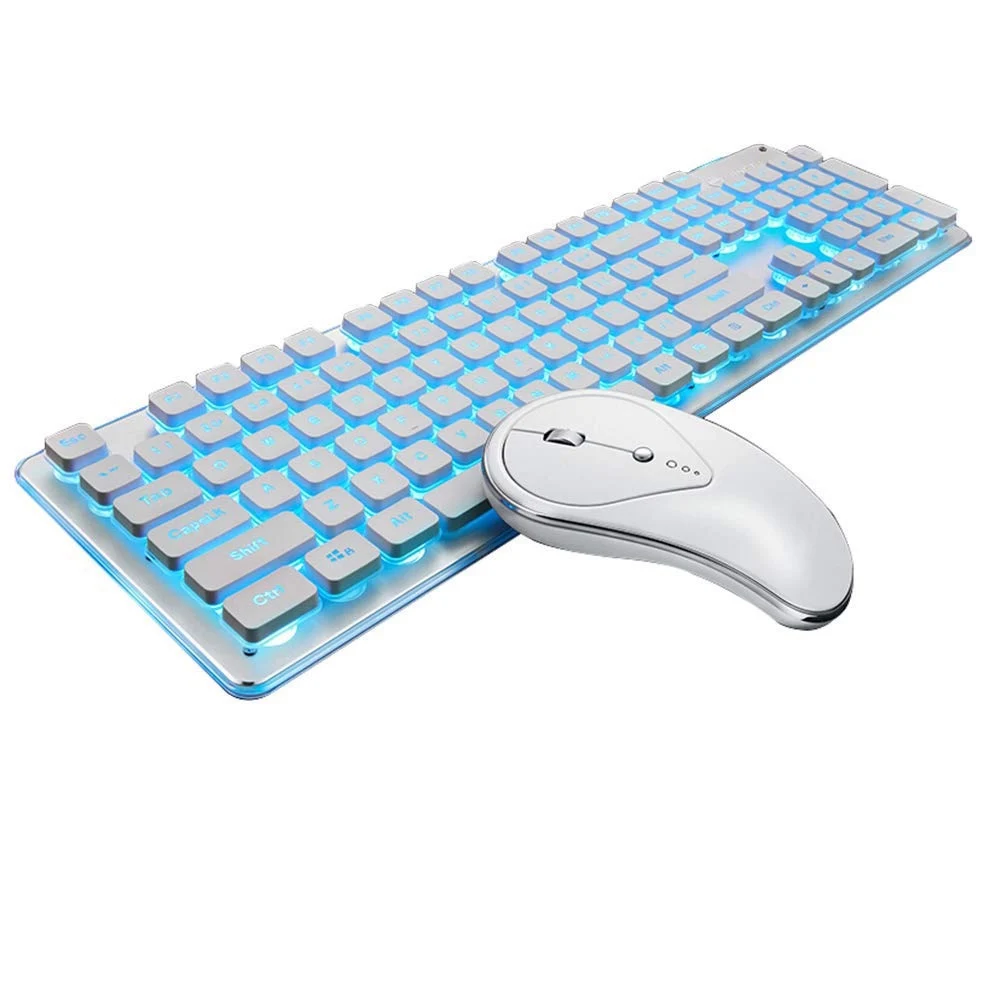  2.4G Wireless Backlit Silent Keyboard and Mouse Combo For PS4 Home Office Laptop Desktop Ergonomic 