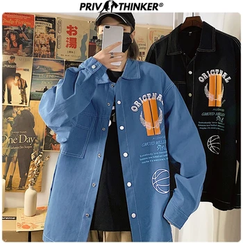 

Privathinker Men Woman 2020 Spring Print Shirt Mens Cotton Fashion Loose Shirts Male Harajuku Clothes Long Sleeve Black Shirt