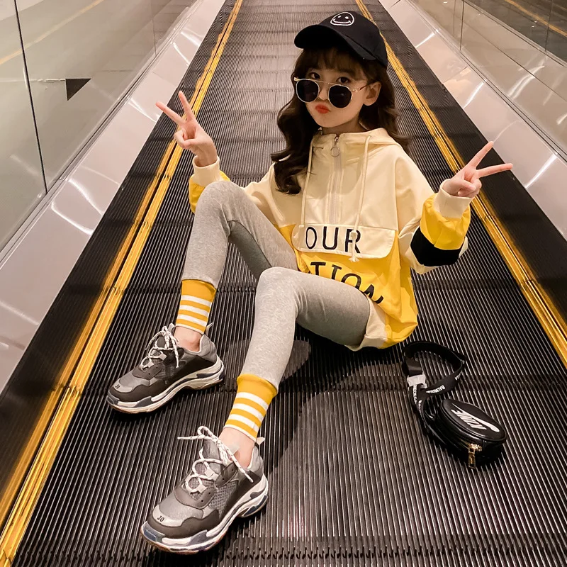 

Girl'S Suit 2020 Spring Clothing New Style Big Boy Korean-style Mixed Colors Children Autumn Two-Piece Set Little Girl Fashion C