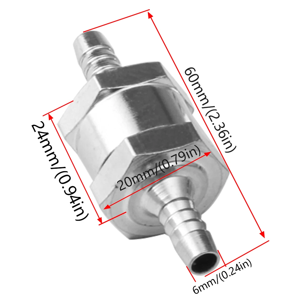 One Way Fuel Non Return Check Valve Petrol Diesel Aluminium Alloy For Carburettor Low Pressure Fuel Systems 6/8/10/12mm FP-1048 fuel check valve