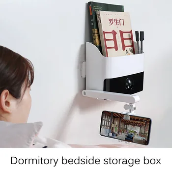 

Multifunction Wall Mounted Bedside Storage Shelf Bedroom Storage Rack Phone Holder Hanging Box For Bedroom Dorms