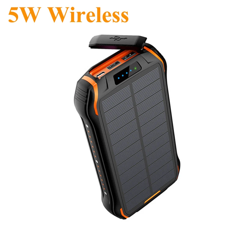 26800mAh Wireless Solar Power Bank for iPhone 12 Samsung S21 Xiaomi Poverbank External Battery Wireless Fast Charging Powerbank powerbank 30000 Power Bank