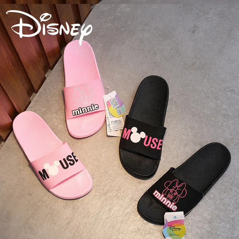 Disney-zapatillas de minnie y Mickey mouse para mujer, chanclas  antideslizantes de moda para el hogar, uso interior y exterior, Ocio en la  playa - AliExpress
