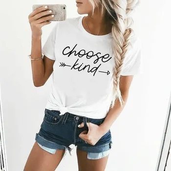 

Choose Kind Letter Print T Shirt Women Short Sleeve O Neck Loose Tshirt 2020 Summer Women Tee Shirt Tops Camisetas Mujer