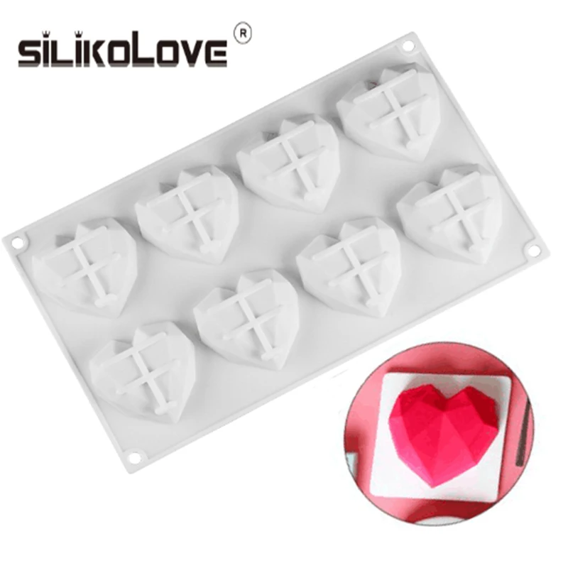 SILIKOLOVE 8 полости 3D Любовь сердце силиконовая форма для мыла Изготовление DIY домашнее искусство мыло ручной работы подарок