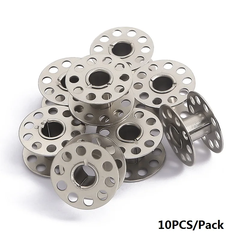 10Pcs Metal Bobbins Spool Sewing Craft Tool,Plastic Sewing Machine Bobbins,Spool Bobbins Spools Box for Sewing Accessories 
