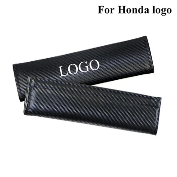 

For Honda MUGEN POEWR car logo Seat Belt Shoulder Pad Fashion Seatbelt Covers Carbon Fiber Safety Belt Cover car accessories