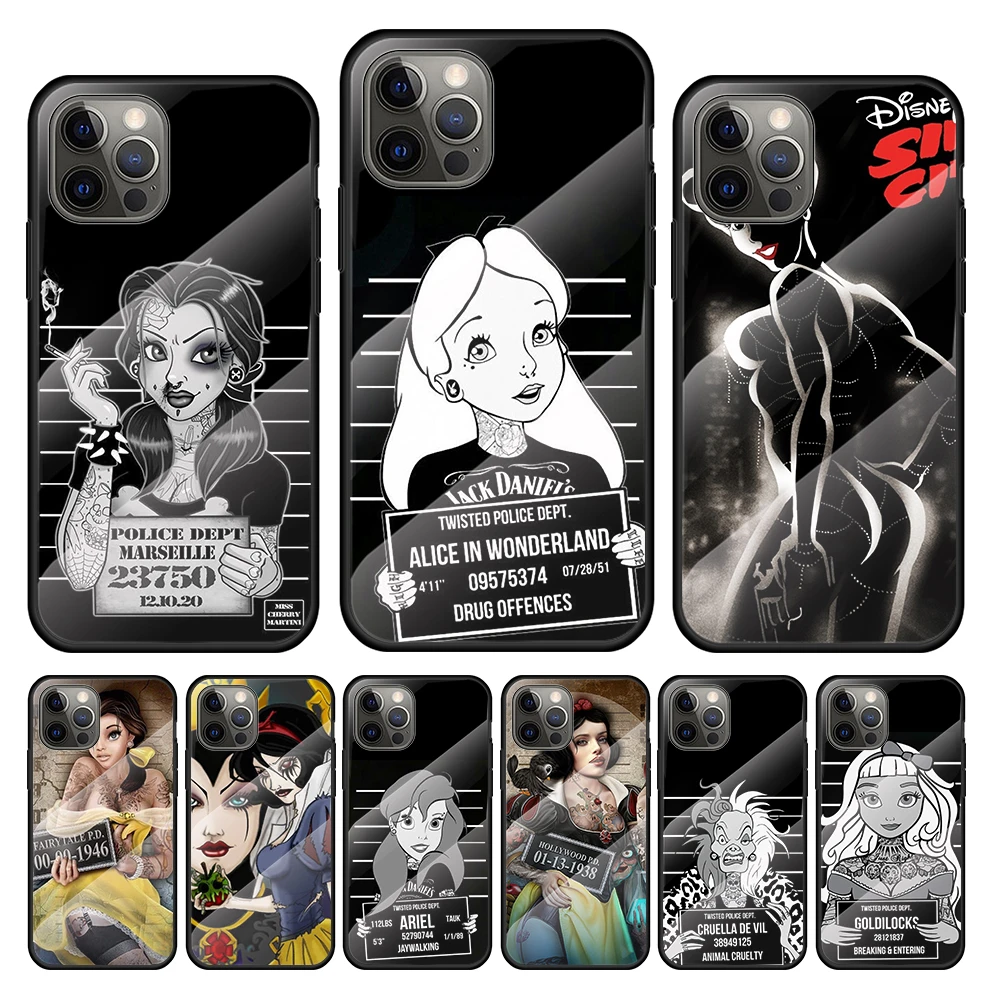 Disney Bad Princess Tempered Glass Cover For Apple Iphone 13 12 Mini 11 Pro Xs Max Xr X 8 7 6s 6 Plus Phone Case Coque Mobile Phone Cases Covers Aliexpress