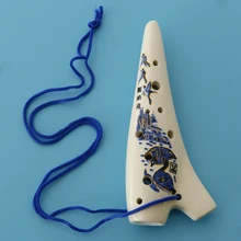 Ручная роспись 12 отверстий ocarina Alto C керамические инструменты для начинающих