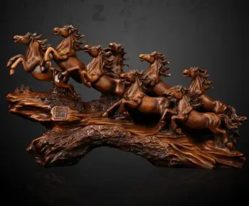 

EIGHT HORSES HORSE DECORATION TO SUCCESS EIGHT HORSE COMPANY OFFICE BOSS DESKTOP HIGH-END LUXURY ANIMAL SCULPTURE STATUE CARVING