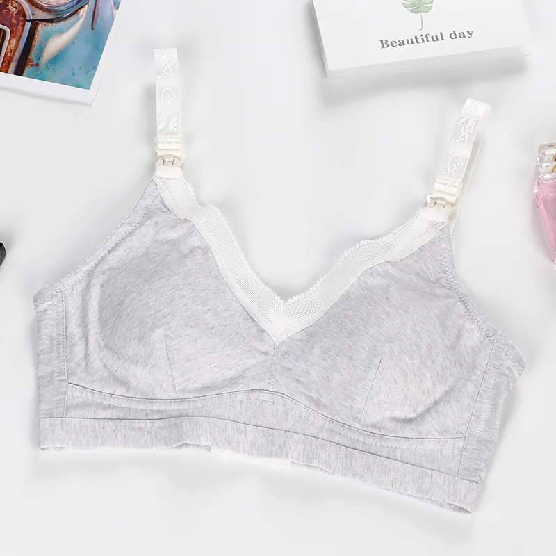 Maternity Nursing Bra Wire Free Seamless Breathable Soft Care Sleeping Bra Solid Plus Size Pregnant Women Breastfeeding Bras