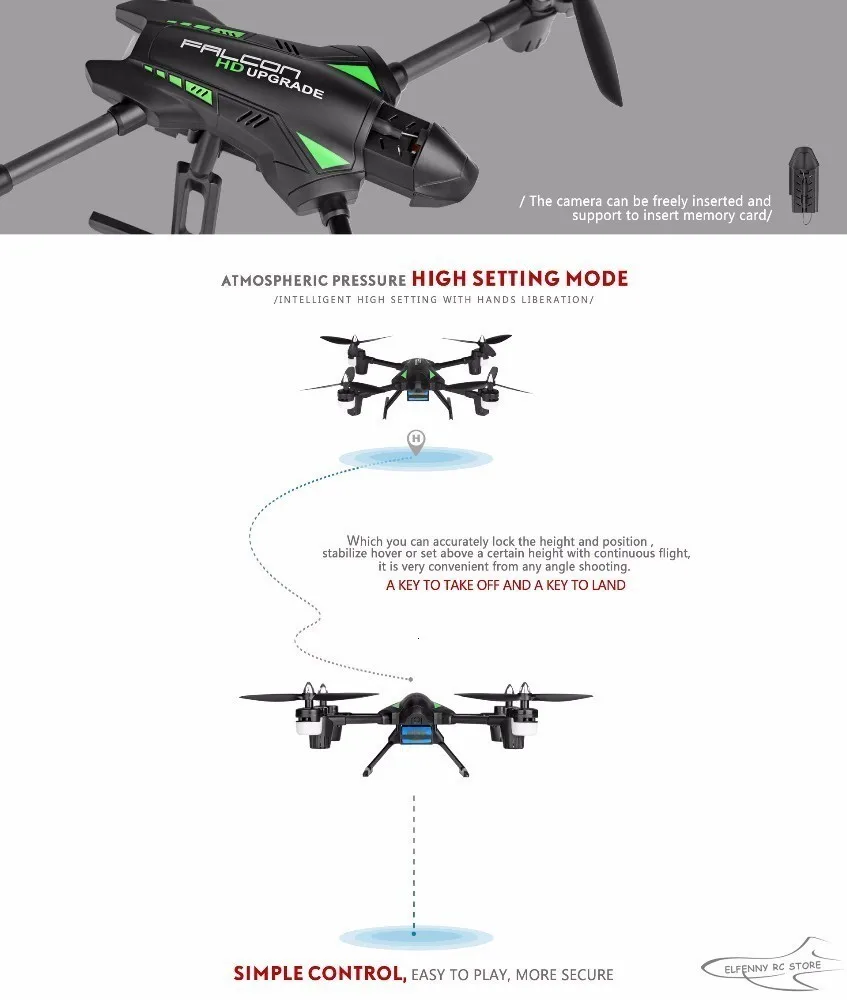 WLtoys Q323-C RC вертолет Дроны с 2.0MP HD камерой 2,4G 4CH 6 оси гироскопа высота удержания RC Квадрокоптер RTF светодиодный светильник