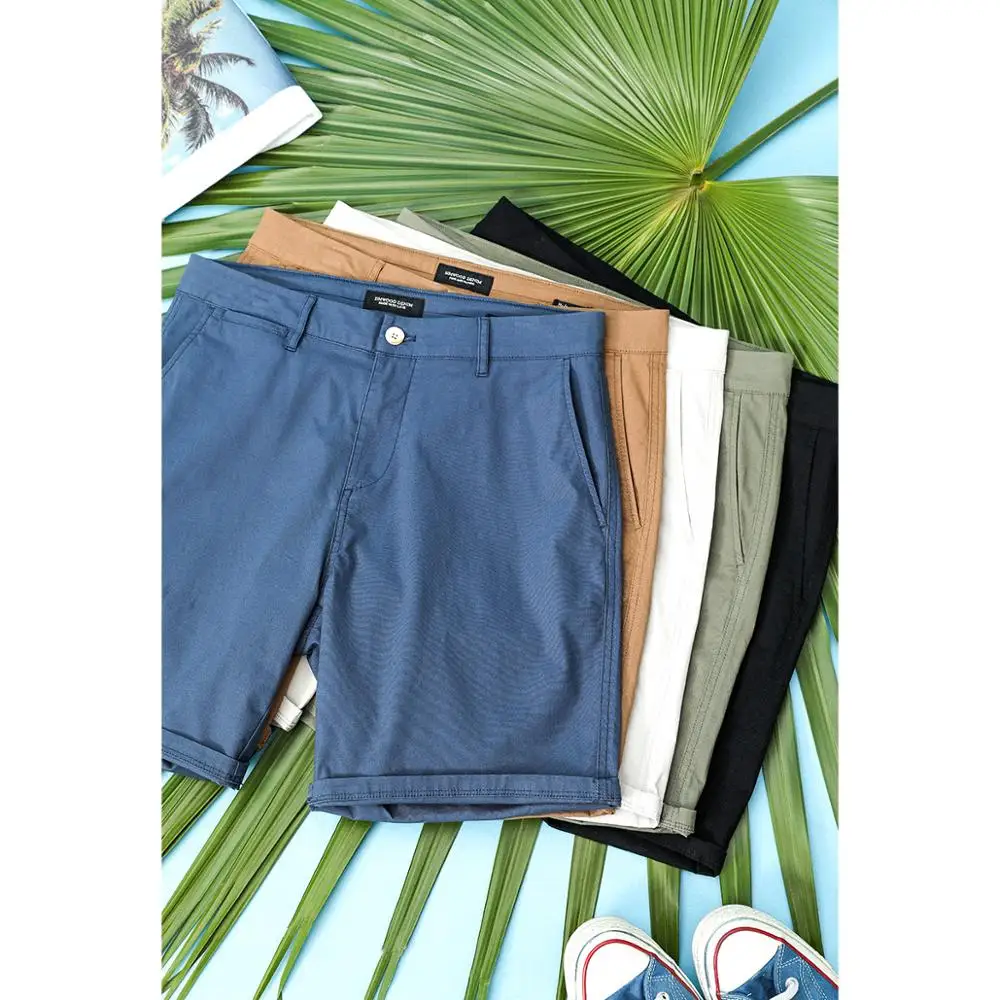 SIMWOOD 2021 summer new  Enzyme Washed shorts men classical knee length solid color pants high quality plus size shorts SJ130359