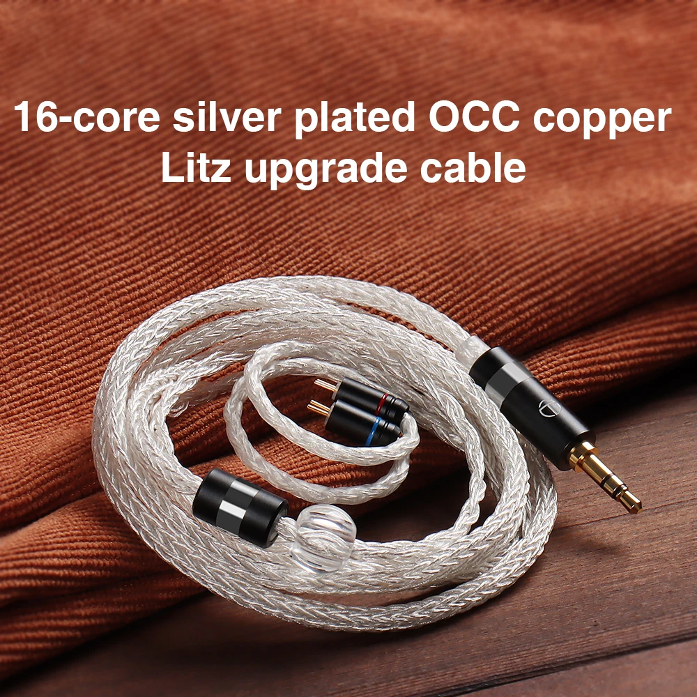 Litz com Conector Fones de Ouvido Cabo para kz Núcleo Prata Banhado Occ Cobre 2pin Atualizado Zsx Zax vx V90s Mt1 Pro Trn t8 16 - Image 3