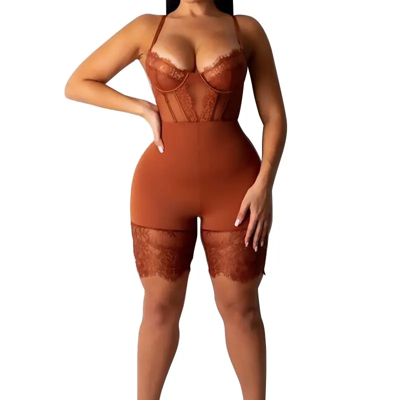 Women Sexy Romper Lace Backless Shorts Jumpsuit Hollow Out Playsuit Bodysuit